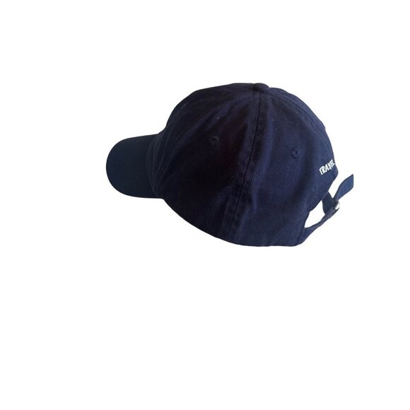 Navy Blue "Travel More" Embroidered Baseball Cap With Adjustable Strap Cotton Bl - Picture 2 of 5